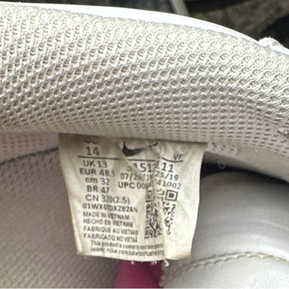 Nike Air Force 1 White Low-Top Leather Sneakers size 14 - Picture 2 of 8
